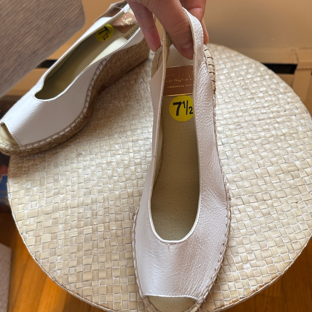 White Canvas Espadrilles with Open Toe Design